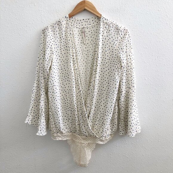 FREE PEOPLE Makin Waves Polka Dot Bodysuit Size Small - Picture 1 of 11